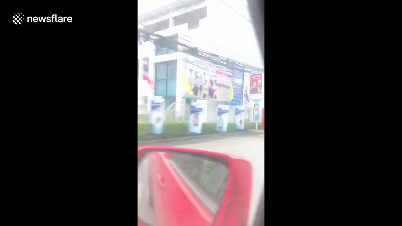 Thai motorcyclist arrested after standing on the seat while speeding down motorway