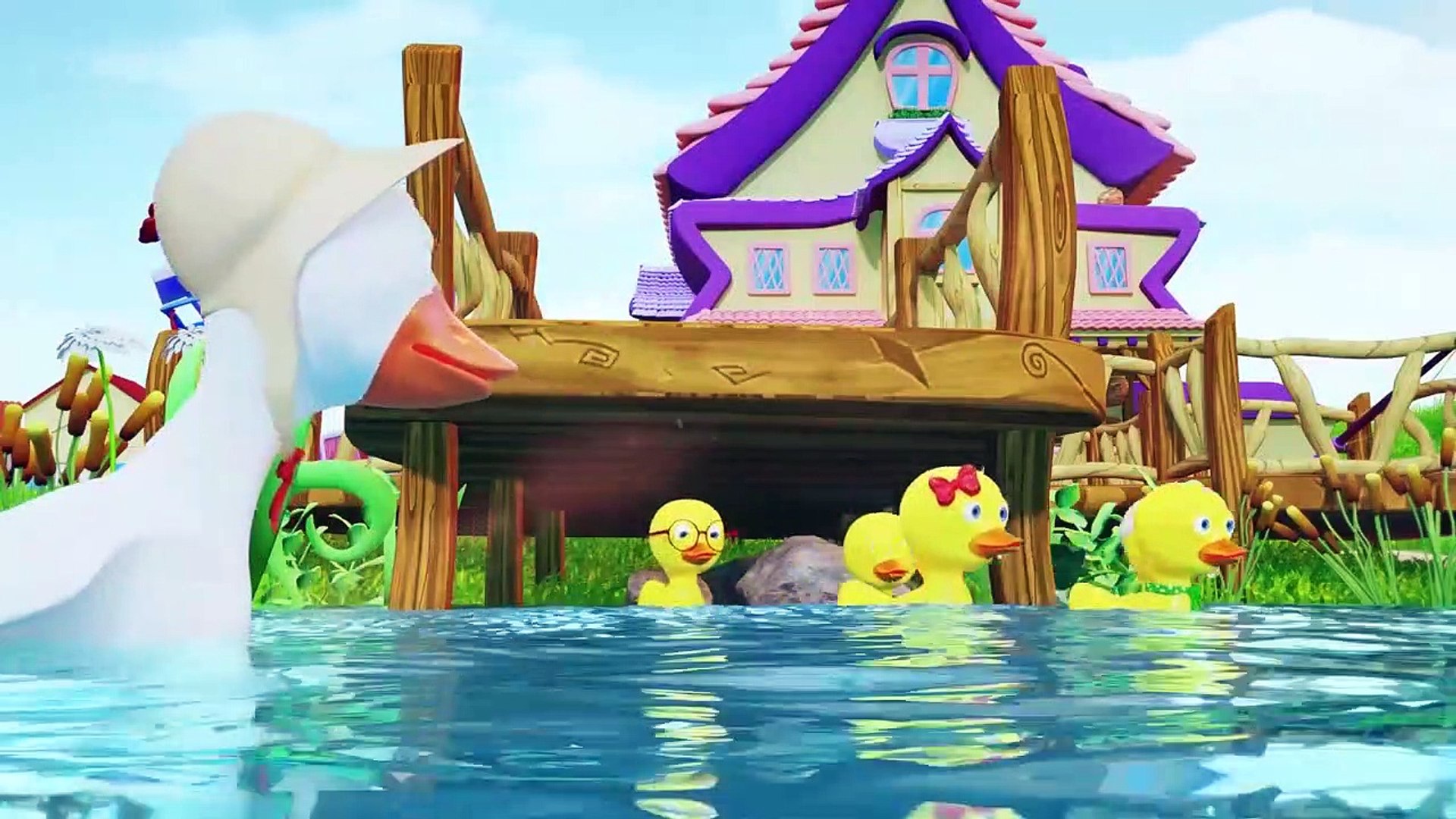 ⁣Five Little Ducks | Kids Songs | Cartoon Song for Kids By Bananass Cartoon 3D Nursery Rhymes