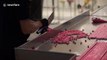 Sweet-maker cuts rock candy at high speed with robotic precision