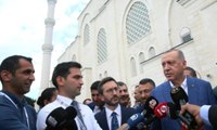 Cumhurbaşkanı Erdoğan ile gazeteciler arasında 