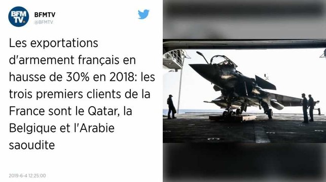 Les exportations d'armement français ont augmenté de 30 % en 2018, l'Arabie est le 3e client.