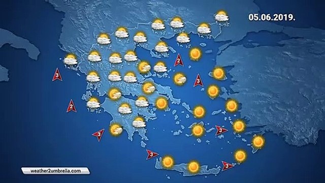 Η πρόγνωση του καιρού για την Τετάρτη 5-6-2019