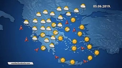 Η πρόγνωση του καιρού για την  Τετάρτη  5-6-2019