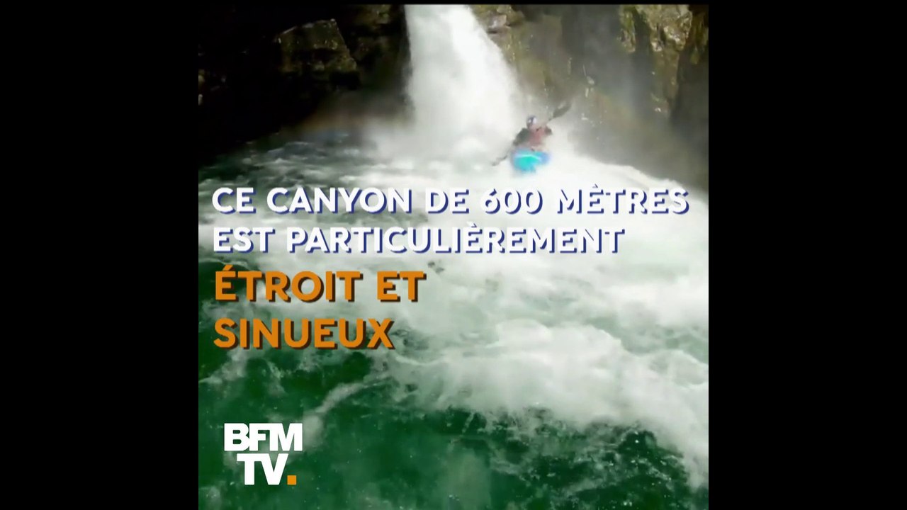 La descente spectaculaire du « toboggan du diable » par une kayakiste française