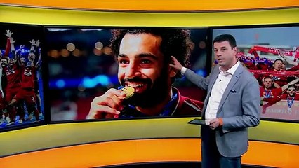 كيف احتفل محمد صلاح بالفوز بدوري أبطال أوروبا في شوارع ليفربول؟