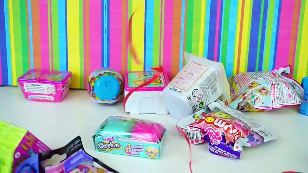 Piñata de Shopkins con Juguetes Sorpresa - Frozen Twoozies Animal Jam MLP Num Noms