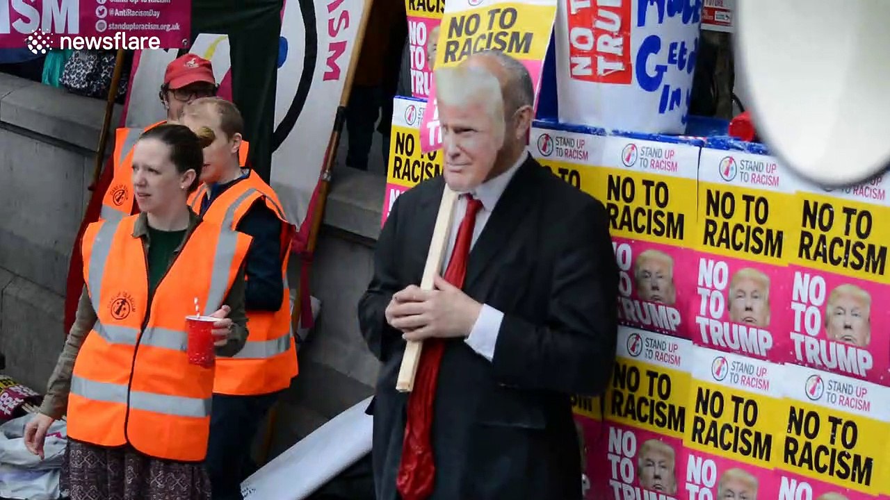 Milkshaked in effigy: Trump impersonator pelted repeatedly with milkshakes in London