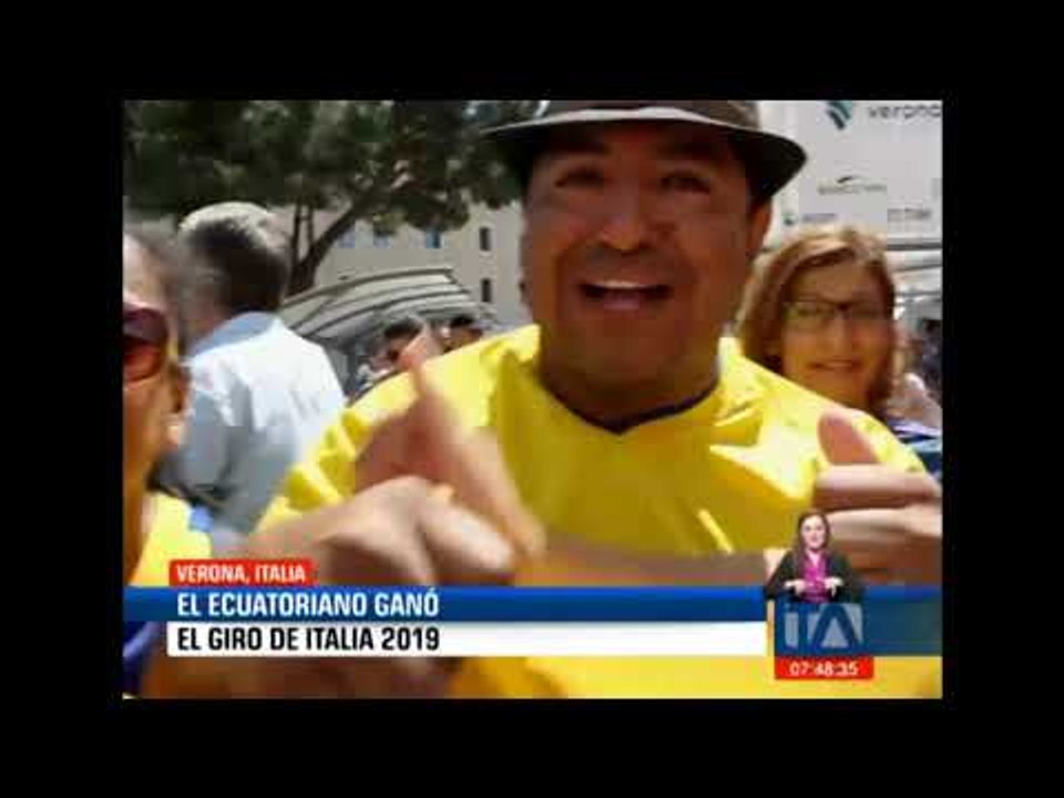 La participación de Richard Carapaz emocionó a decenas de migrantes ecuatorianos  -Teleamazonas