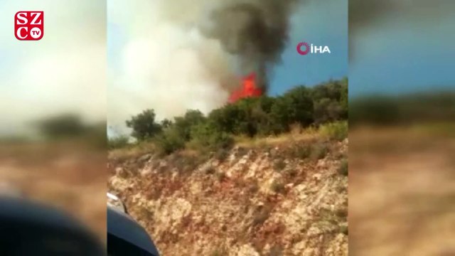 Finike’de makilik alanda yangın