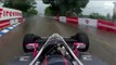 Le pilote Marco Andretti roule  en pneus slick sur route mouillée et maitrise parfaitement