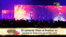 El cantante Wisin al finalizar su concierto en Texas tuvo una terrible caída