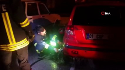 Park halindeki otomobil kundaklandı