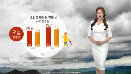 [날씨] 오늘 '현충일' 흐리고 밤부터 비...더위 주춤 / YTN