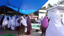 Suasana Haru Shalat Id di Masjid Darurat Lombok Barat