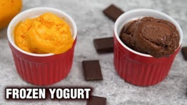 Quick Frozen Yogurt - Mango & Chocolate Frozen Yogurt - How To Make Frozen Dessert - Tarika