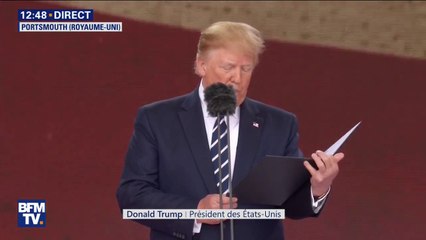 D-Day: Donald Trump lit la lettre d'un soldat américain lors de la cérémonie d'hommage à Portsmouth