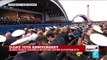 Queen Elizabeth II and world leaders applaud war veterans gathered in Portsmouth for D-Day commemorations.