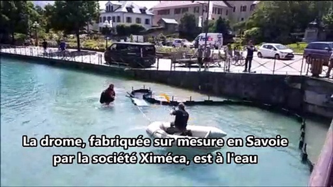 Annecy  le barrage à cygnes est opérationnel
