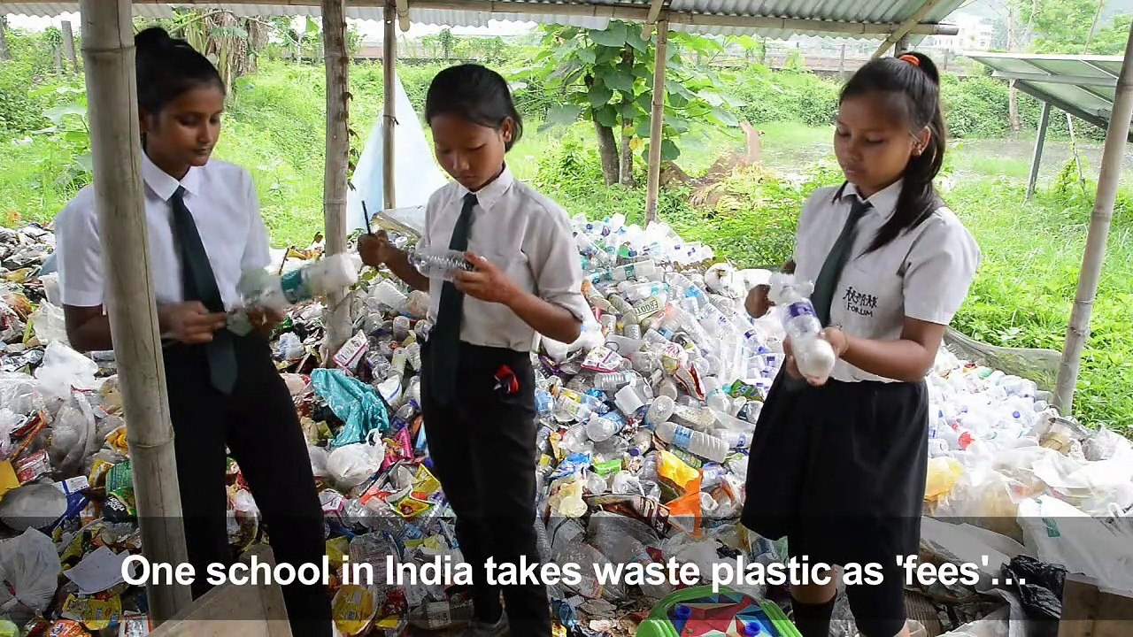 Indian school demands waste plastic as 'fees'