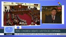 Perú: Congreso aún debate cuestión de confianza