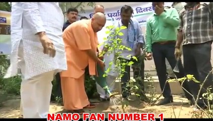 CM Yogi Adityanath  Planting Trees in Lucknow on the occasion of World Environment Day