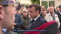 Emmanuel Macron se recueille devant la maison d'arrêt de Caen, en mémoire des résistants fusillés par la Gestapo