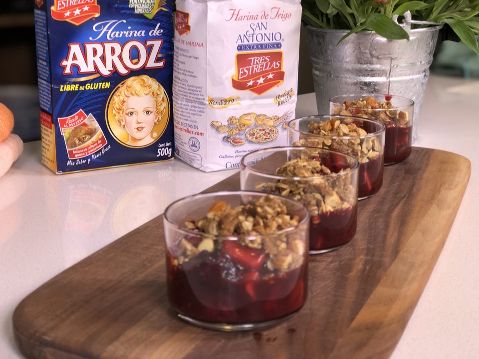 Crumble de zarzamora y manzana sin horno