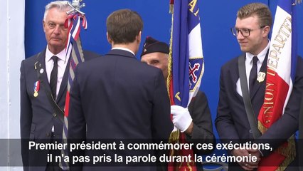 Débarquement: Macron rend hommage aux Résistants fusillés à Caen