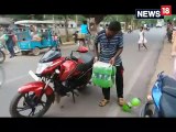 Video: ट्रक पलटते ही मची लूटपाट, कोई ई-रिक्शा से तो कोई स्कूटी से लेकर भागा कोल्ड ड्रिंक
