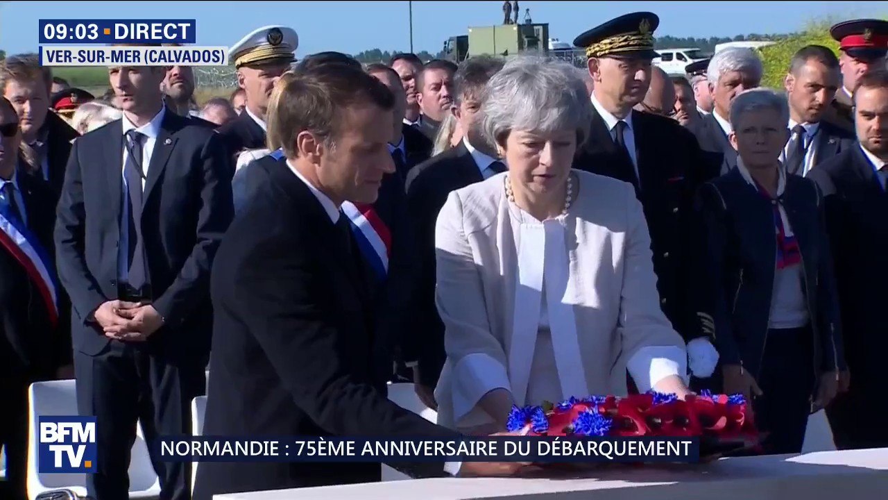D-Day: Emmanuel Macron et Theresa May inaugurent le mémorial britannique à Ver-sur-Mer