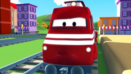 Troy le Train et la Voiture de Course qui allait trop vite à Car City | Dessin animés pour enfants