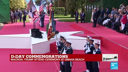 D-Day landing: The French and American anthems played at Colleville-sur-Mer.