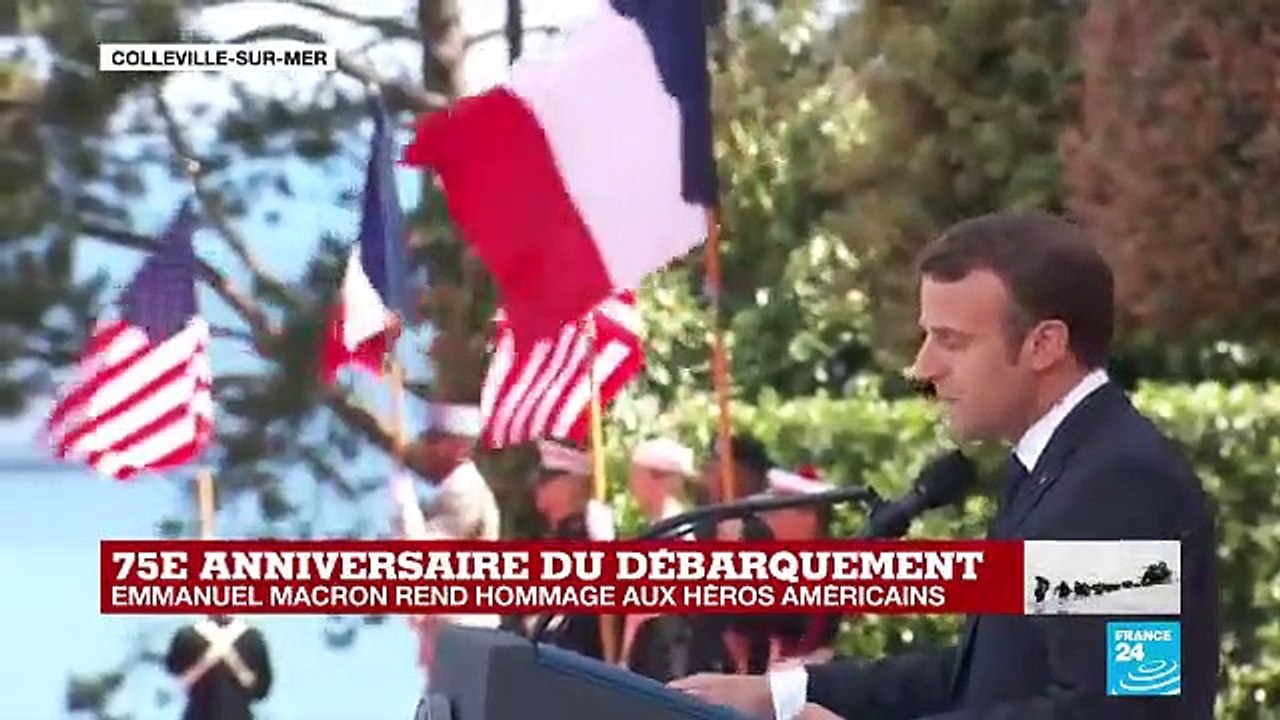 Commémoration du débarquement: "Aujourd'hui, la France n'oublie pas tous ces combattants à qui elle doit de vivre libre" (Emmanuel Macron)