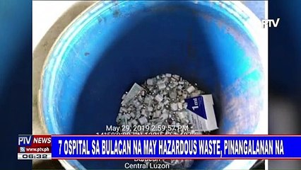 7 ospital sa Bulacan na may hazardous waste, pinangalanan na