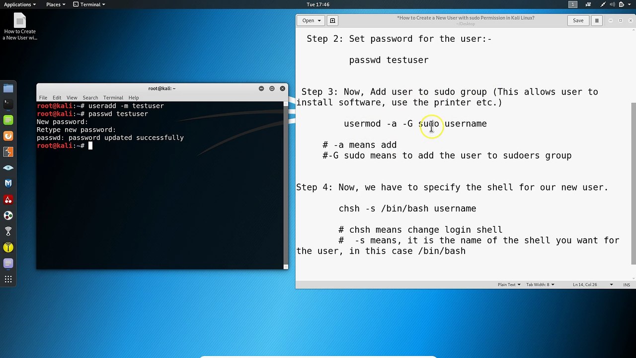 How to Create a New User with sudo Permission in Kali Linux? - video  Dailymotion