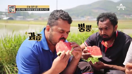 일한 뒤 먹는 시원-한 수박! 상린 씨와 직원들의 달콤한 휴식 시간♥