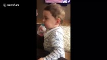 'Don't call me a d*ck!' Scottish baby seems to enjoy swearing at dad