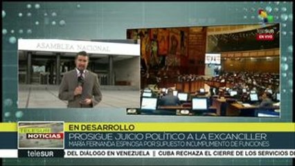 Avanza juicio político a excanciller de Ecuador, Ma. Fernanda Espinosa