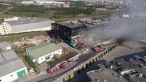 Kocaeli'de 5 işçinin öldüğü fabrika yangını tamamen söndürüldü...Küle dönen fabrika havadan görüntülendi