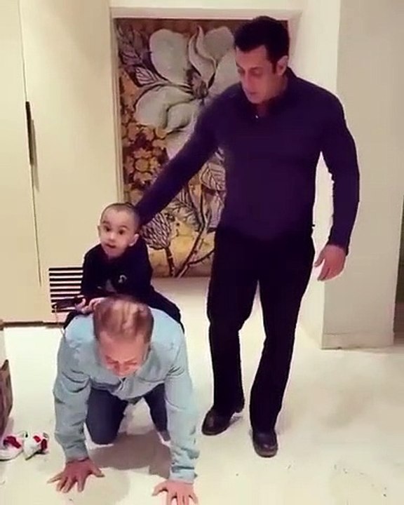 Salman Khan gives helping hand to father while playing with nephew Ahil Sharm