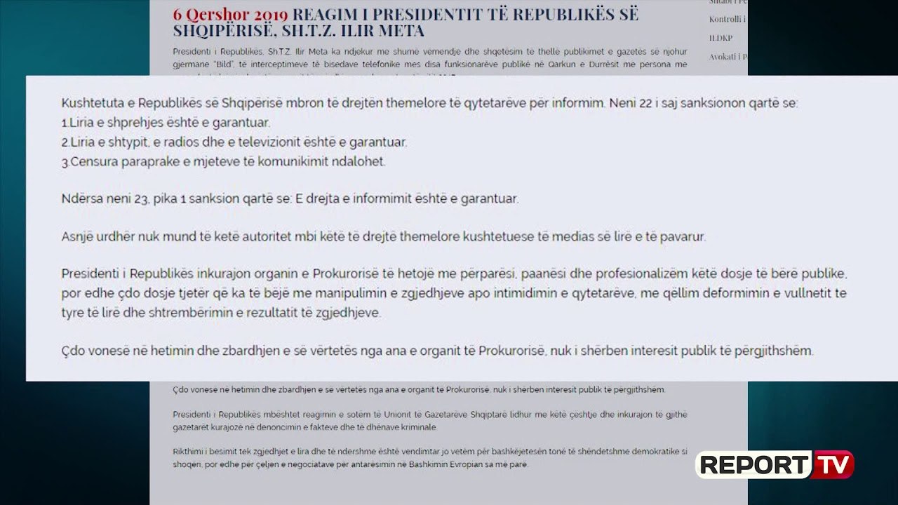 Report TV -Meta kundër Prokurorisë: Mos i mbyllni gojën medias për përgjimet e Bild