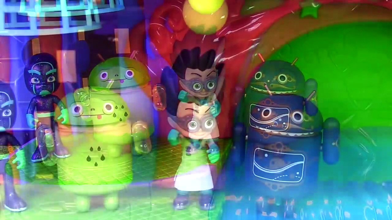 PJ Masks Owlette Catboy Gekko's Headquarters Playset Gets Slimed By Romeo Luna Girl Night Ninja