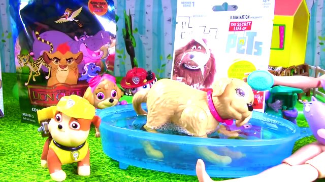 Paw Patrol and Secret Life of Pets Give a Bath to a Dirty Dog! Toys!