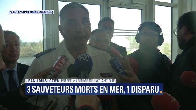 Sables-d’Olonne: le préfet maritime assure qu’il n’y a plus d’espoir de retrouver le corps du pêcheur à la surface