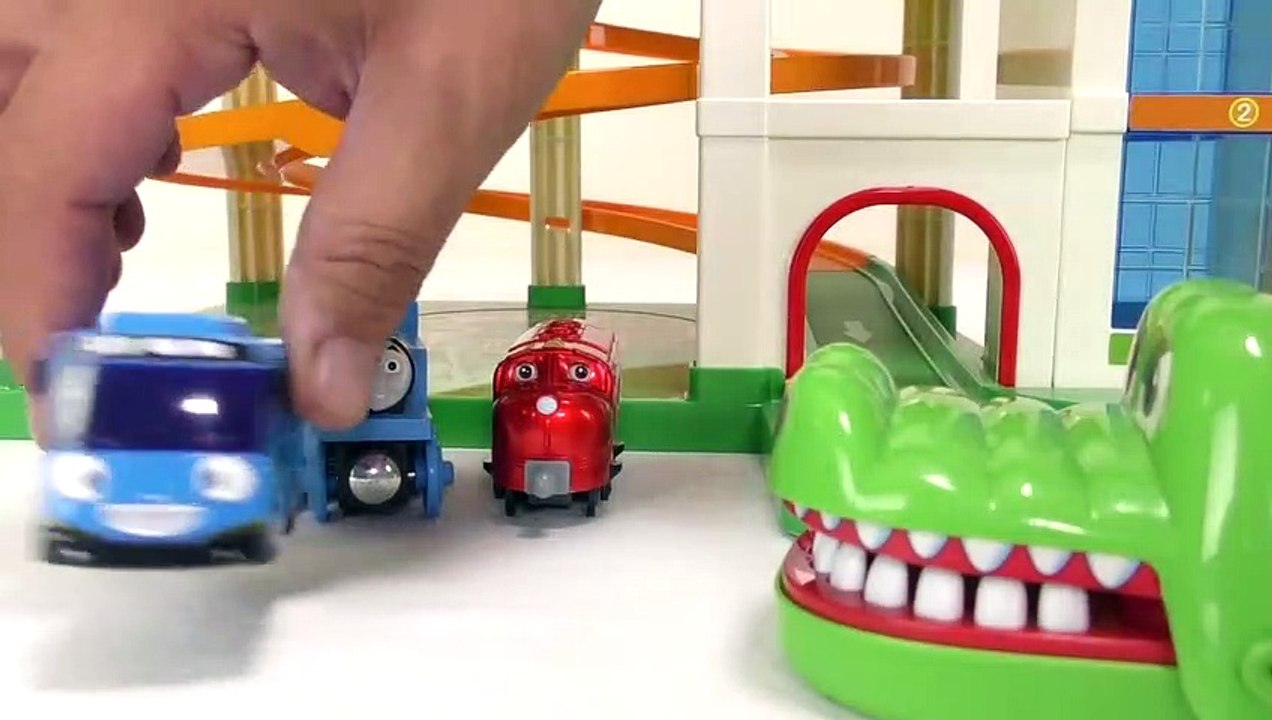 Tayo the Little Bus Garage & Crocodile, Toy FLY Story Funny Monster Thomas Chuggington Cars Tayo