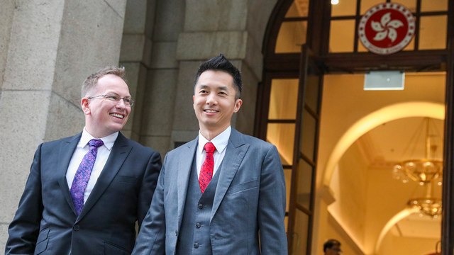 Hong Kong gay civil servant wins top court appeal on spousal benefits for his husband