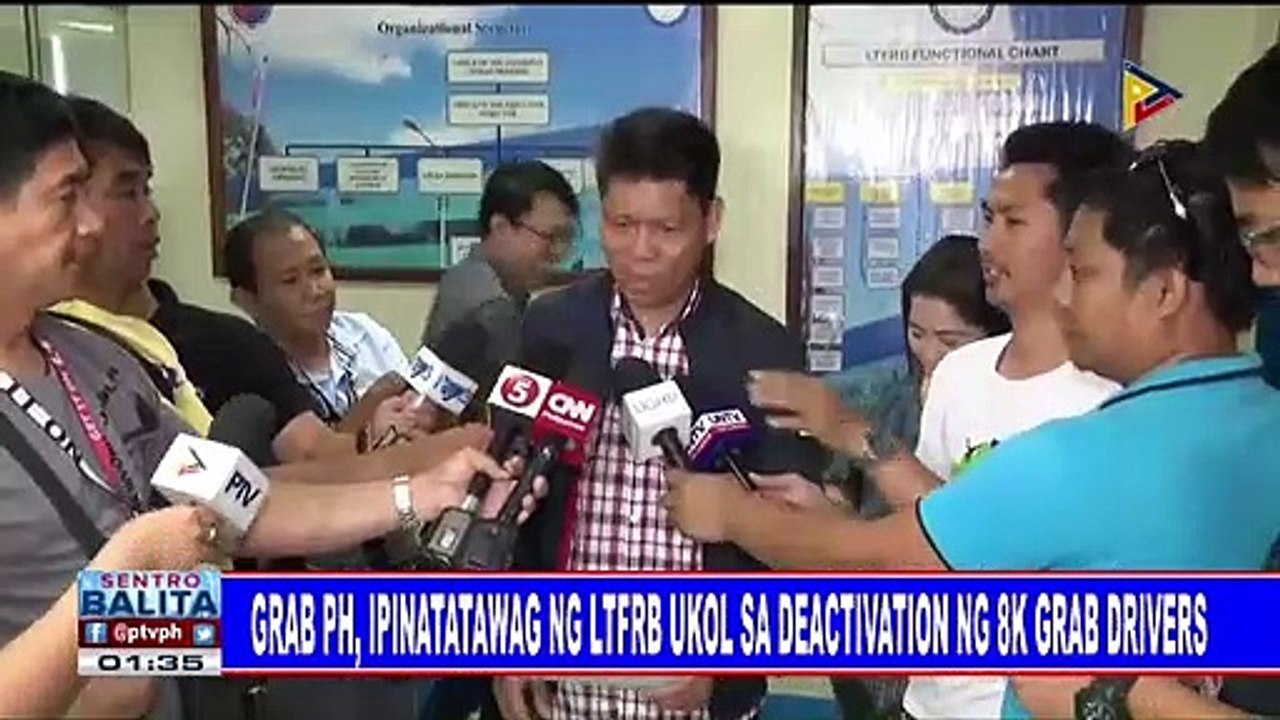 Grab PH, ipinatatawag ng LTFRB ukol sa deactivation ng 8K Grab drivers