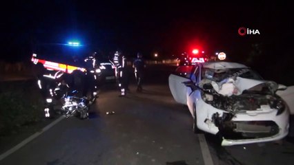 Otomobille motosiklet çarpıştı: 1 ölü