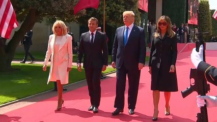 Macron e Trump celebram juntos dia D