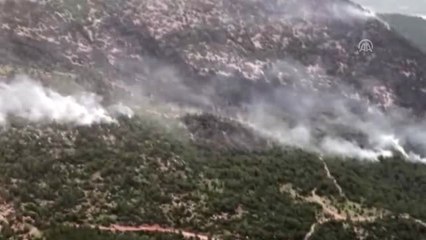 Orman yangını havadan görüntülendi